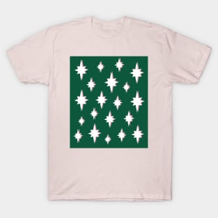 Christmas Stars Green and Pink T-Shirt